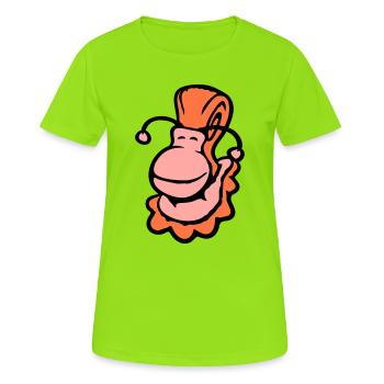 snail shell snail slug smiles sweetly - Women's Breathable T-Shirt - neon green - Front - AI Model Female 172 dark (172cm)