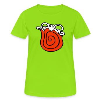 Schneckenhaus Schnecke versteckt süß schüchtern - Frauen T-Shirt atmungsaktiv - Neongrün - Vorne - AI Model Female 172 dark (172cm)