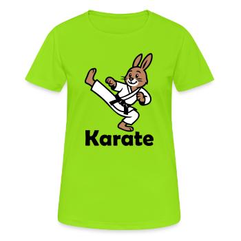 Karate Rabbit - Women's Breathable T-Shirt - neon green - Front - AI Model Female 172 dark (172cm)