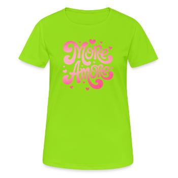 More Amore Hearts - Women's Breathable T-Shirt - neon green - Front - AI Model Female 172 dark (172cm)