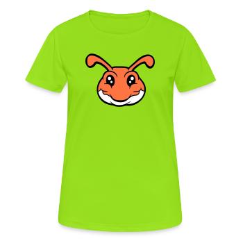caterpillar smiles sweet cute worm friendly comic - Women's Breathable T-Shirt - neon green - Front - AI Model Female 172 dark (172cm)