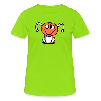 caterpillar ground hole sweet lovely smiles happy comic - Women's Breathable T-Shirt - neon green - Front - AI Model Female 172 dark (172cm)