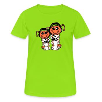 2 gamer caterpillar nerd gaming controller console game - Women's Breathable T-Shirt - neon green - Front - AI Model Female 172 dark (172cm)