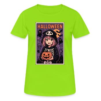 Halloween - Trick or Treat Girl - Frauen T-Shirt atmungsaktiv - Neongrün - Vorne - AI Model Female 172 dark (172cm)