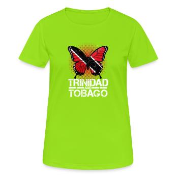 Trinité-et-Tobago - T-shirt respirant Femme - vert néon - Devant - AI Model Female 172 dark (172cm)