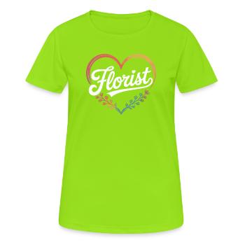 Florist - Frauen T-Shirt atmungsaktiv - Neongrün - Vorne - AI Model Female 172 dark (172cm)