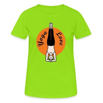 Yoga - T-shirt respirant Femme - vert néon - Devant - AI Model Female 172 dark (172cm)