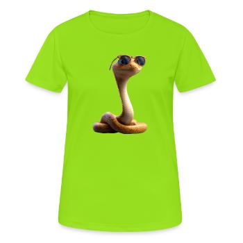 serpent, python, cobra, serpent à sonnettes, serpents - T-shirt respirant Femme - vert néon - Devant - AI Model Female 172 dark (172cm)