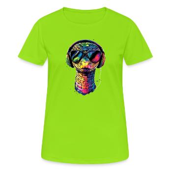 serpent, python, cobra, serpent à sonnettes, serpents - T-shirt respirant Femme - vert néon - Devant - AI Model Female 172 dark (172cm)