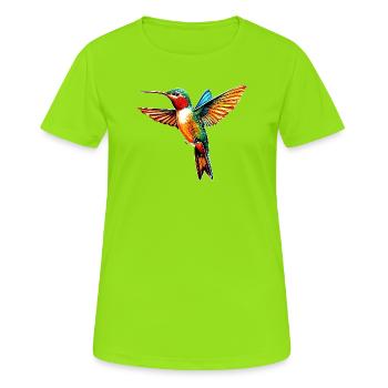 Colibri Colibri Colibri Oiseau Colibris Colibri mignon - T-shirt respirant Femme - vert néon - Devant - AI Model Female 172 dark (172cm)