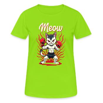 Funny Muay Thai Boxing Muay Thai - Frauen T-Shirt atmungsaktiv - Neongrün - Vorne - AI Model Female 172 dark (172cm)
