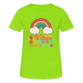 Ambiance printanière - T-shirt respirant Femme - vert néon - Devant - AI Model Female 172 dark (172cm)