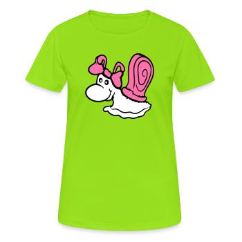 Snail Girl Female Cute Pretty Bow Woman - Women's Breathable T-Shirt - neon green - Front - AI Model Female 172 dark (172cm)