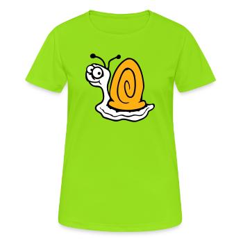 Escargot anxieux incertain regardant en arrière mignon - T-shirt respirant Femme - vert néon - Devant - AI Model Female 172 dark (172cm)