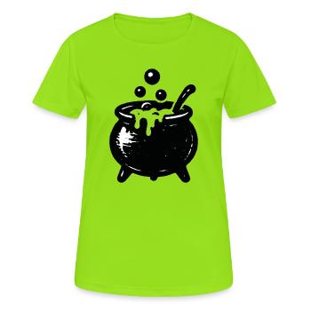Hexenkessel Blubberzauber - Frauen T-Shirt atmungsaktiv - Neongrün - Vorne - AI Model Female 172 dark (172cm)