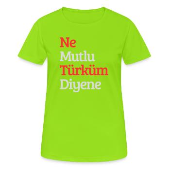 Turkei Design  - Frauen T-Shirt atmungsaktiv - Neongrün - Vorne - AI Model Female 172 dark (172cm)