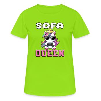Unicorn - sofa queen zocken - Women's Breathable T-Shirt - neon green - Front - AI Model Female 172 dark (172cm)