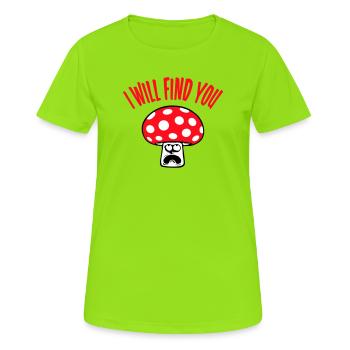 Pilz Je te trouverai effrayé, paniqué - T-shirt respirant Femme - vert néon - Devant - AI Model Female 172 dark (172cm)
