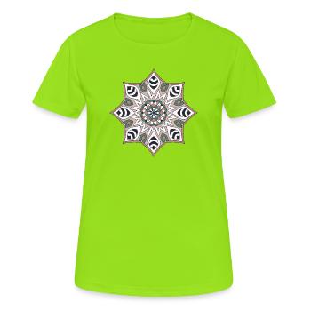 Earth Tone Mandala Pattern - Women's Breathable T-Shirt - neon green - Front - AI Model Female 172 dark (172cm)
