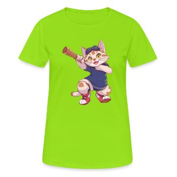 Katze, Katzen - Frauen T-Shirt atmungsaktiv - Neongrün - Vorne - AI Model Female 172 dark (172cm)