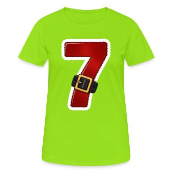Roter Sieben mit Gürtel - Frauen T-Shirt atmungsaktiv - Neongrün - Vorne - AI Model Female 172 dark (172cm)