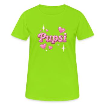 pupsi/y2k nickname design - Women's Breathable T-Shirt - neon green - Front - AI Model Female 172 dark (172cm)