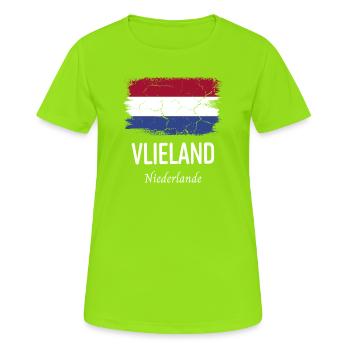 Vlieland - Frauen T-Shirt atmungsaktiv - Neongrün - Vorne - AI Model Female 172 dark (172cm)