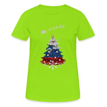 Sapin de Noël avec drapeau de la Slovénie - T-shirt respirant Femme - vert néon - Devant - AI Model Female 172 dark (172cm)