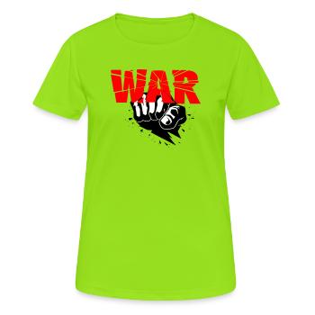 No war - Women's Breathable T-Shirt - neon green - Front - AI Model Female 172 dark (172cm)