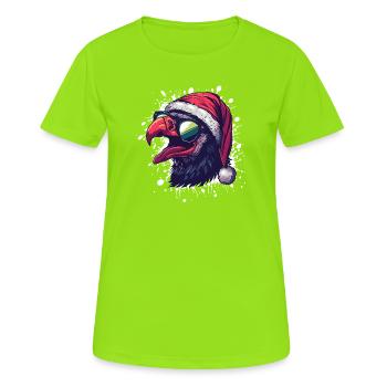Harpie oiseau Noël drôle d’aigle - T-shirt respirant Femme - vert néon - Devant - AI Model Female 172 dark (172cm)