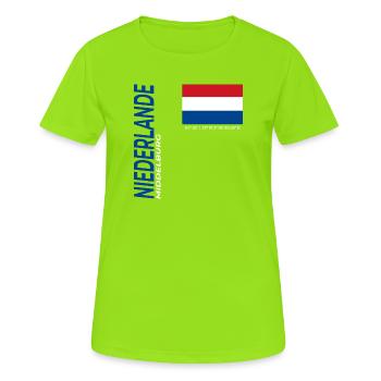 Middelburg - Frauen T-Shirt atmungsaktiv - Neongrün - Vorne - AI Model Female 172 dark (172cm)