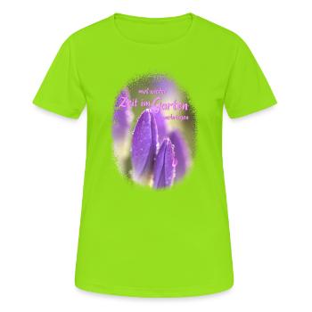 Spending time in the garden Gardening Crocuses - Women's Breathable T-Shirt - neon green - Front - AI Model Female 172 dark (172cm)