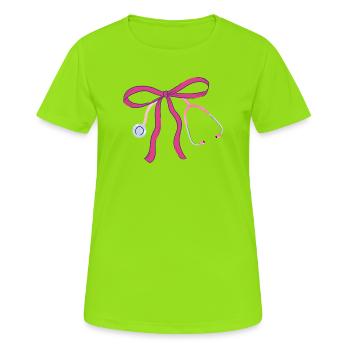 Nurse Stethoscope Knot - Women's Breathable T-Shirt - neon green - Front - AI Model Female 172 dark (172cm)