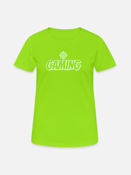 Zielkreuz Gaming Logo - Frauen T-Shirt atmungsaktiv - Neongrün