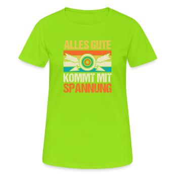 Tir à l’arc Tir à l’arc Tir à l’arc - T-shirt respirant Femme - vert néon - Devant - AI Model Female 172 dark (172cm)