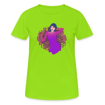 Danser - T-shirt respirant Femme - vert néon - Devant - AI Model Female 172 dark (172cm)
