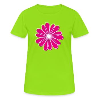 Blüte - Frauen T-Shirt atmungsaktiv - Neongrün - Vorne - AI Model Female 172 dark (172cm)