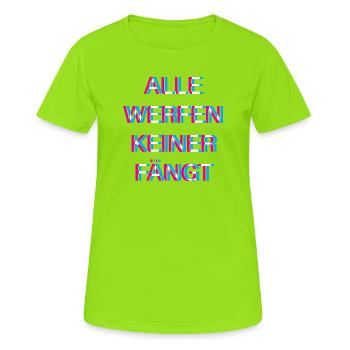 Hardtekk Tekk - Women's Breathable T-Shirt - neon green - Front - AI Model Female 172 dark (172cm)