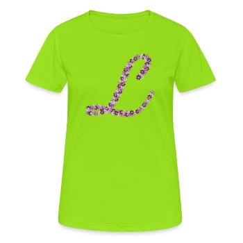 Symphonie des Fleurs - T-shirt respirant Femme - vert néon - Devant - AI Model Female 172 dark (172cm)