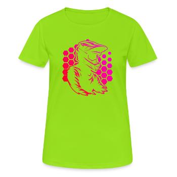 Message clair du motocross - T-shirt respirant Femme - vert néon - Devant - AI Model Female 172 dark (172cm)