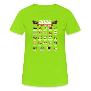 Circuits de Formule 2026 pour les vrais fans de Formule - T-shirt respirant Femme - vert néon - Devant - AI Model Female 172 dark (172cm)