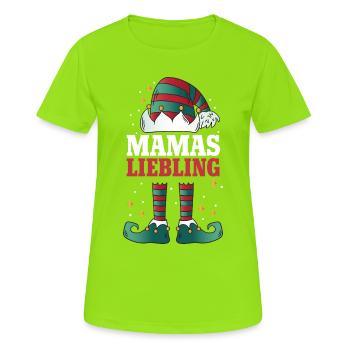 Weihnachten Mamas Liebling - Frauen T-Shirt atmungsaktiv - Neongrün - Vorne - AI Model Female 172 dark (172cm)