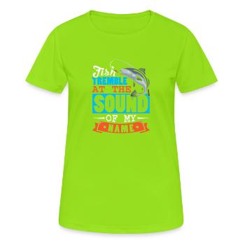 Pêcheurs Pêcheurs Pêcheurs Pêcheurs Pêcheurs Sportifs - T-shirt respirant Femme - vert néon - Devant - AI Model Female 172 dark (172cm)