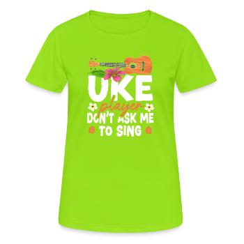 Hawaiian Ukulele Uke Uke Player - Women's Breathable T-Shirt - neon green - Front - AI Model Female 172 dark (172cm)