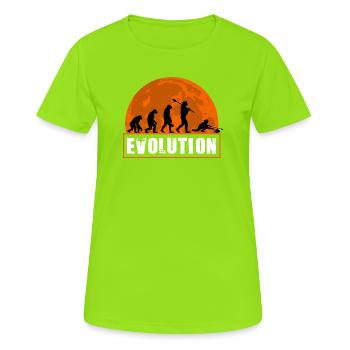 Evolution of Curling Winter Sports Curly Player - Women's Breathable T-Shirt - neon green - Front - AI Model Female 172 dark (172cm)