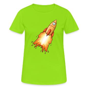 Fusée - T-shirt respirant Femme - vert néon - Devant - AI Model Female 172 dark (172cm)