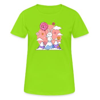 Sugar-sweet bunny on sugar summit - Women's Breathable T-Shirt - neon green - Front - AI Model Female 172 dark (172cm)