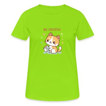 Kreativer Chat - Frauen T-Shirt atmungsaktiv - Neongrün - Vorne - AI Model Female 172 dark (172cm)