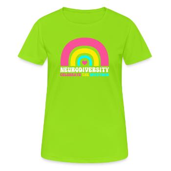 Autism Brain Autistic Asperger Neurodiversity - Women's Breathable T-Shirt - neon green - Front - AI Model Female 172 dark (172cm)