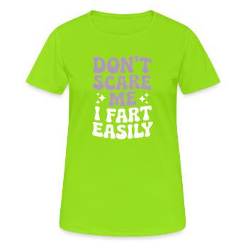 Dictons de pet, pets, cadeau de pets drôles - T-shirt respirant Femme - vert néon - Devant - AI Model Female 172 dark (172cm)